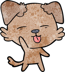 cartoon dog sticking out tongue
