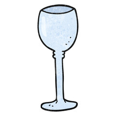 freehand textured cartoon wine glass