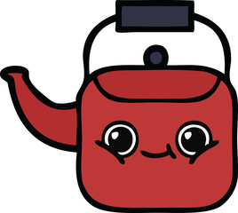 cute cartoon of a kettle