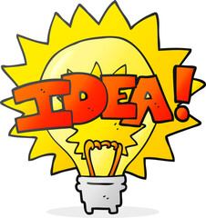 freehand drawn cartoon idea light bulb symbol