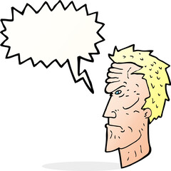 cartoon angry face with speech bubble