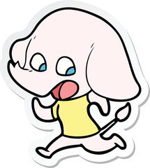 sticker of a cute cartoon elephant