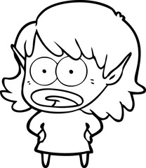 cartoon shocked elf girl