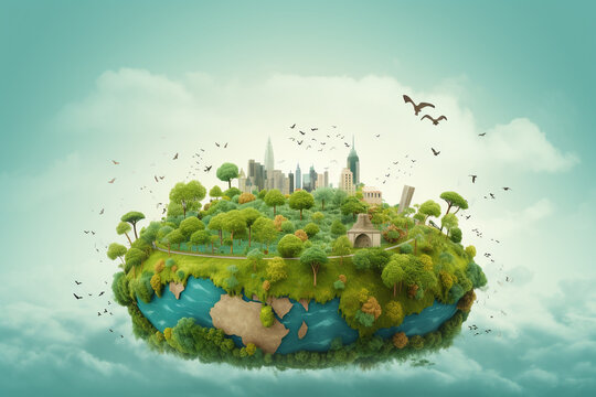 Woman hands holding a globe with green tree inside. Eco concept. - Powered by Adobe