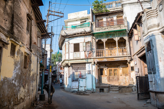 street view of patan city, india