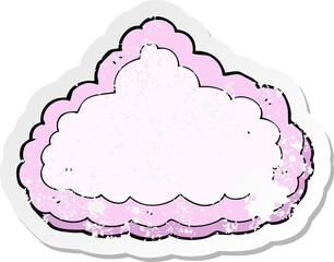 retro distressed sticker of a cartoon decorative cloud
