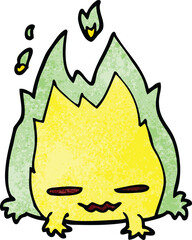 cartoon doodle fire demon