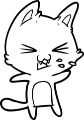 cartoon cat hissing