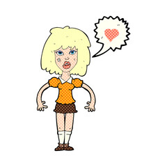 cartoon tough woman in love