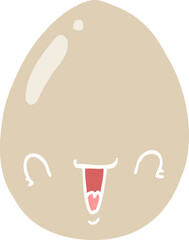 flat color style cartoon egg