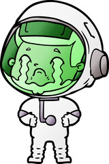 cartoon crying astronaut