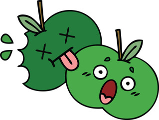 cute cartoon of a apples