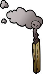 cartoon doodle burnt match