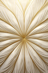 Obraz premium hyperbola and parabola patterns, kaleidoscopic, white leaf on textured gold paper created with Generative Ai