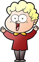 cartoon happy man