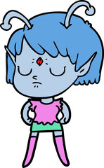 cartoon alien girl