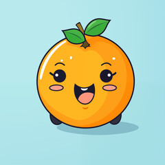Fototapeta premium Minimalist Cartoon Of An Orange With A Smile