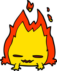 cartoon doodle fire demon