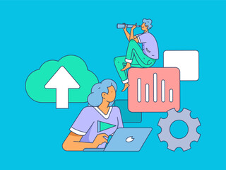 Business People Flat Vector Concept Operation Hand Drawn Illustration
