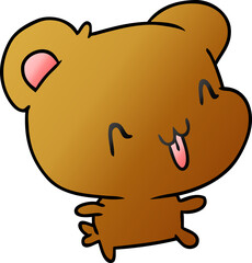 gradient cartoon illustration kawaii cute happy bear