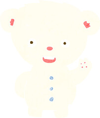 cartooon waving polar bear cub