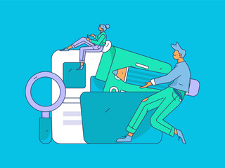 Business People Flat Vector Concept Operation Hand Drawn Illustration
