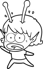 cartoon shocked alien girl