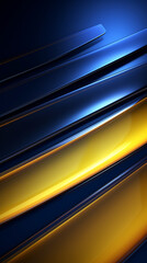 Obraz premium glass lines horizontal yellow color on indigo dark blue background technology and fiber obtics feel created with Generative Ai