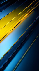 Obraz premium glass lines horizontal yellow color on indigo dark blue background technology and fiber obtics feel created with Generative Ai