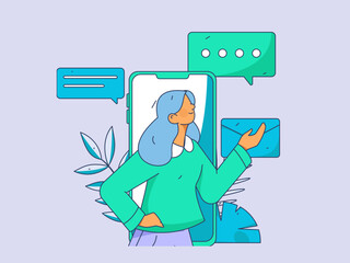 Business People Flat Vector Concept Operation Hand Drawn Illustration
