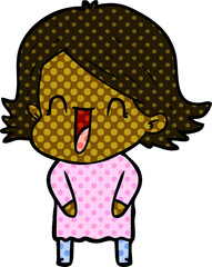 cartoon laughing woman