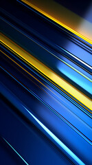 Obraz premium glass lines horizontal yellow color on indigo dark blue background technology and fiber obtics feel created with Generative Ai