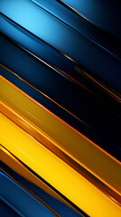 Obraz premium glass lines horizontal yellow color on indigo dark blue background technology and fiber obtics feel created with Generative Ai