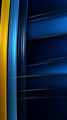 Obraz premium glass lines horizontal yellow color on indigo dark blue background technology and fiber obtics feel created with Generative Ai