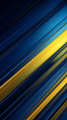 glass lines horizontal yellow color on indigo dark blue background technology and fiber obtics feel created with Generative Ai