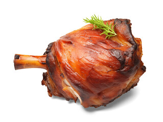 Grilled pork knuckle isolated on transparent or white background, png - obrazy, fototapety, plakaty