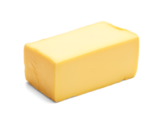 Butter block isolated on transparent or white background, png
