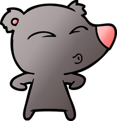 cartoon whistling bear