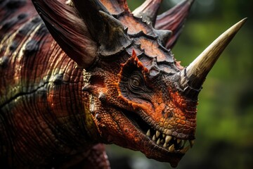 Obraz premium Detailed Closeup Of Triceratops Created Using Innovative Technology