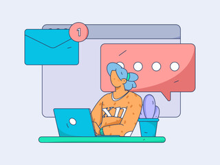 Business People Flat Vector Concept Operation Hand Drawn Illustration
