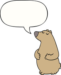 cartoon bear with speech bubble