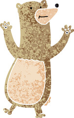 retro illustration style quirky cartoon bear