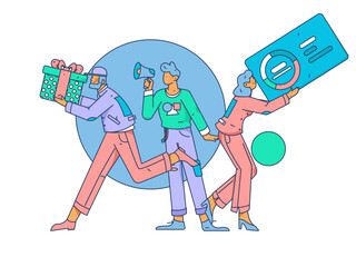 Business People Flat Vector Concept Operation Hand Drawn Illustration
