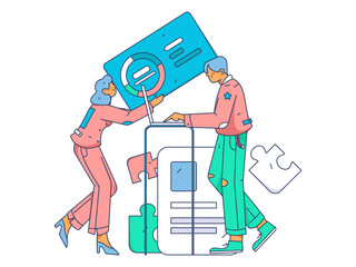 Business People Flat Vector Concept Operation Hand Drawn Illustration

