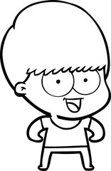happy cartoon boy
