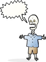 Fototapeta premium cartoon skeleton with speech bubble