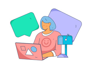 Business People Flat Vector Concept Operation Hand Drawn Illustration
