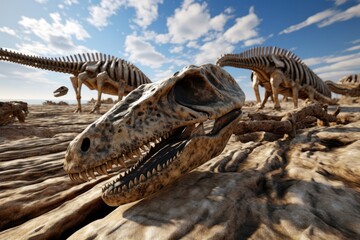 Fototapeta na wymiar Realistic Dinosaur Fossils