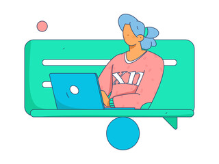 Business People Flat Vector Concept Operation Hand Drawn Illustration
