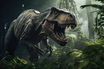Terrifying T Rex Prowling The Jungle